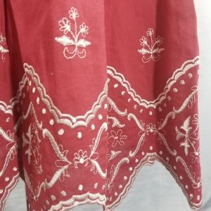 ANN TAYLOR Boho Embroidered Floral Skirt  Sz 4